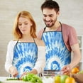 thumbnail image 5 of Blue Tie Dye Pattern Apron-Garden Aprons for Women with Pockets-Cotton Linen Waterproof Kitchen Cooking Gardening Aprons Adjustable for Kitchen,Cooking,BBQ and Salon 33x27 Inch, 5 of 7