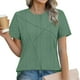 thumbnail image 2 of Top boho,Camisa informal de manga corta holgada para mujer, cuello redondo, tejido de poliéster, ideal para uso diario en primavera y verano, sopatenor, 2 of 9