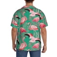 thumbnail image 5 of Xecao offers the Tropical Flamingo for Men's Casual Short-sleeved Shirt, a button-up collared shirt with a pocket, perfect for beach vacations and yacht travel in the X-Large size., 5 of 7
