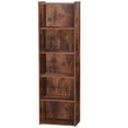 thumbnail image 4 of HomGarden 5-Tier Small Open Shelf Bookcase Narrow Bookshelf Storage Unit for Home, Living Room Bedroom, Rustic Brown, 4 of 5
