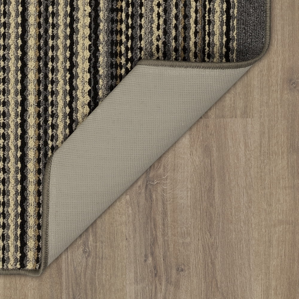 (4 pack) Mainstays Apollo Striped Indoor Polypropylene Area Rug, Grey, 19.5" x 72"