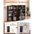 thumbnail image 6 of VEVOR Media Storage Cabinet, 4-Tier DVD Shelf Organizer, 24.02 x 14.49 x 33.31 in Multimedia Storage Organizer for CDs, DVDs, Books, Games, CD Shelf for Living Room, Home Office, Recording Room,Brown, 6 of 9