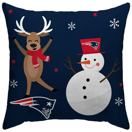 New England Patriots 18'' x 18'' Holiday Reindeer D-cor Pillow