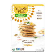 Simple Mills Organic Seed Flour Crackers, Original Sea Salt, Gluten-Free, 4.25 oz