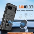 thumbnail image 3 of KOMI for Google Pixel 9A Case with [2 Pack] HD Screen Protector + Slide Camera Cover, 360° Rotation Ring Kickstand [Military Grade] Shockproof Protective Phone Cover for Pixel 9A Black, 3 of 5