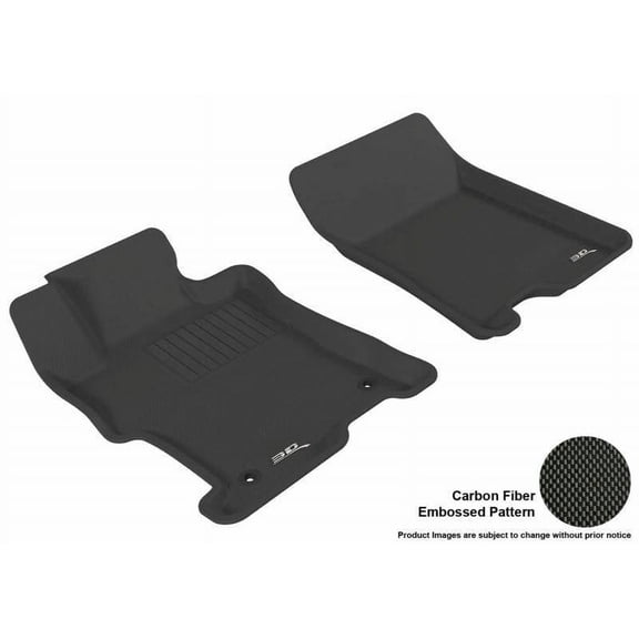 3D MAXpider 2008-2012 Fits Honda Accord Kagu 1st Row Black Carbon Fiber Embossed Pattern Floor Mat L1HD00811509
