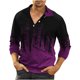 thumbnail image 1 of Camisa de hombre de manga larga con cuello vuelto, blusa informal con botones, tops degradados en 3D ajustados Odeerbi ODB-2, 1 of 5