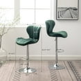thumbnail image 3 of Roundhill Furniture Ellston Upholstered Adjustable Swivel Barstools in Green, Set of 2, 3 of 17