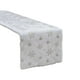 thumbnail image 2 of Camino de mesa navideño de piel sintética con lentejuelas y copos de nieve | 33 x 180 cm, decoración navideña blanca para mesa de comedor y restaurante | Diseño festivo de copos de nieve, 2 of 5