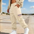 thumbnail image 3 of Ceisia Men Solid Color Loose Casual Pants Elastic Waist Drawstring Sports Gift Work Trousers, 3 of 9