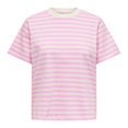 thumbnail image 1 of ONLY Camiseta de mujer - ONLLIVINA LIFE STRIPE TEE, manga corta, cuello redondo, rayas Blanco/Rosa XS (X-Small), 1 of 3