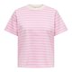 thumbnail image 1 of ONLY Camiseta de mujer - ONLLIVINA LIFE STRIPE TEE, manga corta, cuello redondo, rayas Blanco/Rosa M (Medium), 1 of 3