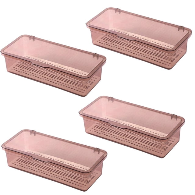 Caja Almacenamiento para Vajilla y Juego de Té con Tapa, A Prueba de Polvo, Caja Almacenamiento para y Palillos Cocina, Caja de Almacenamiento para Cosméticos, Color Marrón