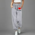 thumbnail image 2 of Rovga Women Pants Lined Straight Bottom High Waist Sweatpants Joggers Pants Workout Yoga Pants Pockets Female Outwear, 2 of 4