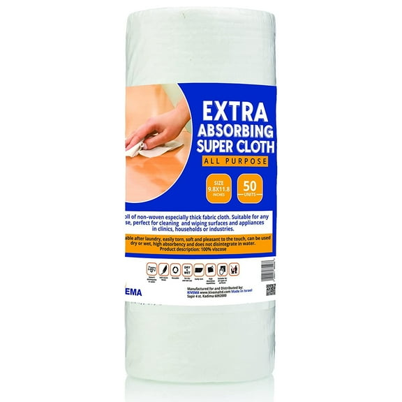 KIVEMA 50 Count/Roll | Disposable Cleaning Wipes: Hassle-Free Cleaning