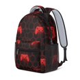 thumbnail image 2 of Game Controller Red Pattern Backpack for School, Cute School Bag with Adjustable Shoulder Straps and Padded Back, 15.3"x11"x6.7", 2 of 5