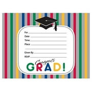 Creative Converting 8 Count Graduation Stripes Invitation Cards