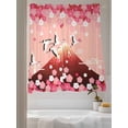 thumbnail image 3 of Sheer Curtains 63 Inch Length 2 Panels Set for Bedroom, Pink Mountains Semi Sheer Curtains for Windows, Modern Aesthetic Cherry Blossoms Cranes Voile Window Treatments Rod Pocket Curtain, 3 of 7