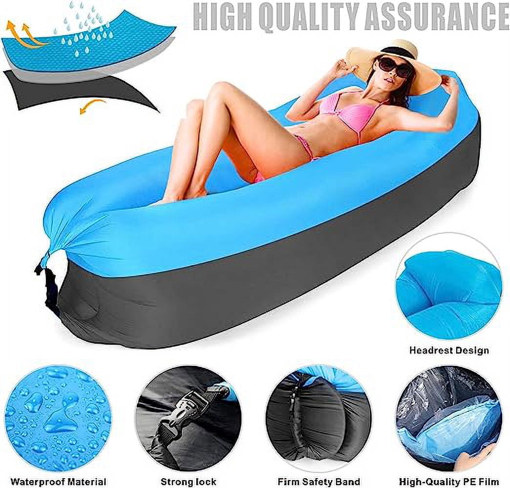 Tumbona Inflable Para Sofá O Camping - Impermeable Antifugas Poliéster | Silla Playa Hiking Exterior