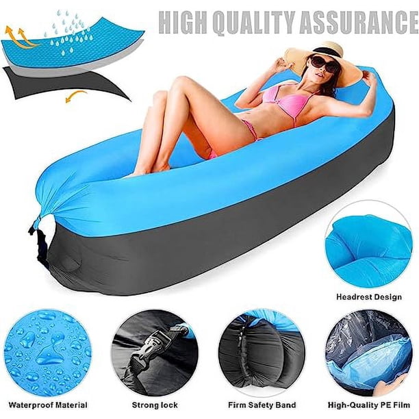 Tumbona Inflable Para Sofá O Camping - Impermeable Antifugas Poliéster | Silla Playa Hiking Exterior