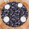thumbnail image 2 of Skull Flower Halloween Pattern Round Fitted Tablecloth with Elastic Edge,Dining Table Cover Waterproof,Outdoor Round Tablecloth for Camping,Dining,Indoor and Outdoor, 2 of 7