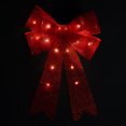 thumbnail image 6 of Northlight LED Lighted Tinsel Bow Christmas Decoration - 24" - Red, 6 of 10