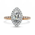 thumbnail image 2 of IGI Certified Lab Grown Diamond Ring | Center 10x5MM Marquise Cut Solitaire Halo Engagement Promise Rings For Women In 18k Solid Rose Gold | F-G, VS-SI Quality (1.16 Ctw) Ring Size-10, 2 of 7