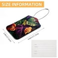 thumbnail image 5 of Square PU Leather 2 Pack Travel Tag - Bag Tag - Suitcase Tag with Privacy Cover and Stainless Steel Ring - Suitable for Travel, Backpack, and Handbag Tropical Leaves, 5 of 7