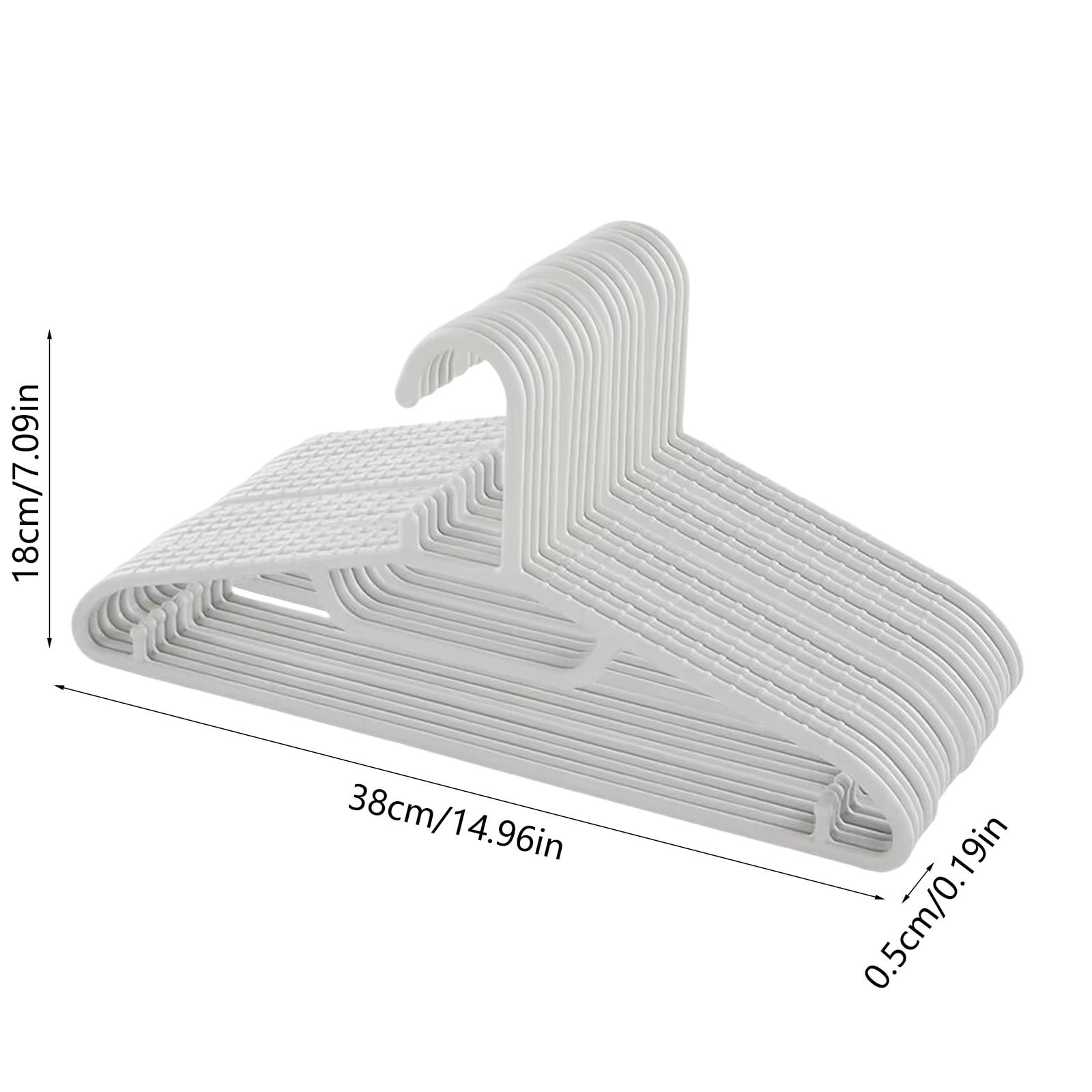Plastic Clothes Hangers Non Slip Shoulders | Space Saving Slim Design | Anti Marking Windproof Hook | Wet or Dry Use | Multi-Purpose Closet Organizer | 20 Pack | Gray White | 15.75x7.09in