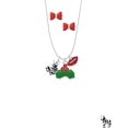 thumbnail image 2 of Delight Jewelry Resin Zebra Christmas Kiss Charm Necklace and Stud Earrings, 2 of 4