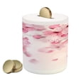 thumbnail image 1 of Floral Piggy Bank, Japanese Sakura Flowers Blossoms Eastern Spring Nature Theme Illustration, Ceramic Coin Bank Money Box for Cash Saving, 3.6" X 3.2", Pale Pink Pale Pink, by Ambesonne, 1 of 4