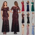 thumbnail image 2 of Vestido de noche de lentejuelas de malla ajustado vestido de sirena L, 2 of 2