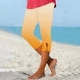 thumbnail image 2 of Jamsmile Womens Leggings Gradient Color Print 7/8 Leggings Beach Casual Butt Lifting Soft Tummy Control Stretchy Pants, 2 of 5