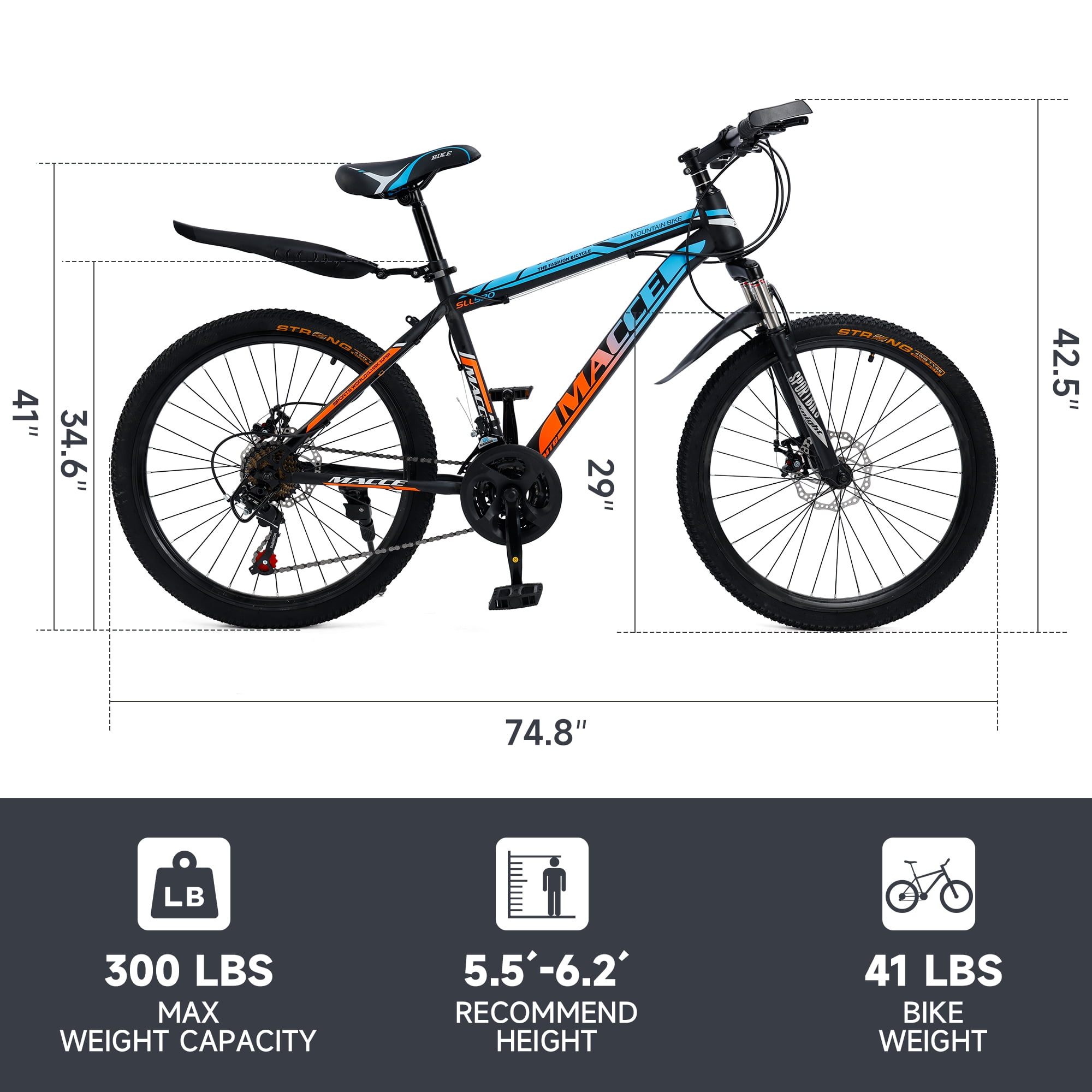 Mountain Bike for Adult, 29 Inch 21-Speed Dual Suspension High-Carbon Steel MTB Bicycle, Dual Disc Brake Bikes for Men Women