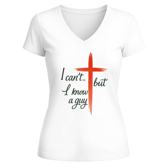 Funny I Can't But I Know A Guy Cross Print T-shirt