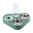 thumbnail image 1 of Comedero automático 3 en 1 para mascotas, plato de agua y comida, cuenco para perros, estación de alimentación para el hogar Verde, 1 of 9