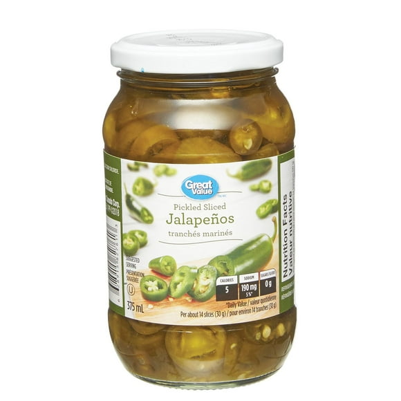 Great Value Pickled Sliced Jalapeños, 375 mL