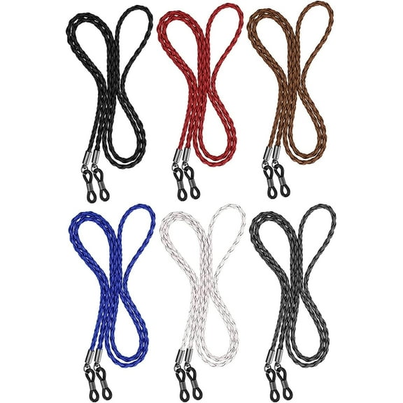 ATJIA Eyeglasses String Straps 6Pcs 27.5inch Adjustable Glasses Holder Chains Multicolor Eyewear Retainer for Women Men