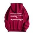 thumbnail image 1 of Rbaofujie Tuniques à Capuche pour Femmes Femme Mode Imprimé Col Rond Manches Longues T-Shirt à Capuche Hauts Blouse Vin Chandails à Capuche pour Ados, 1 of 4