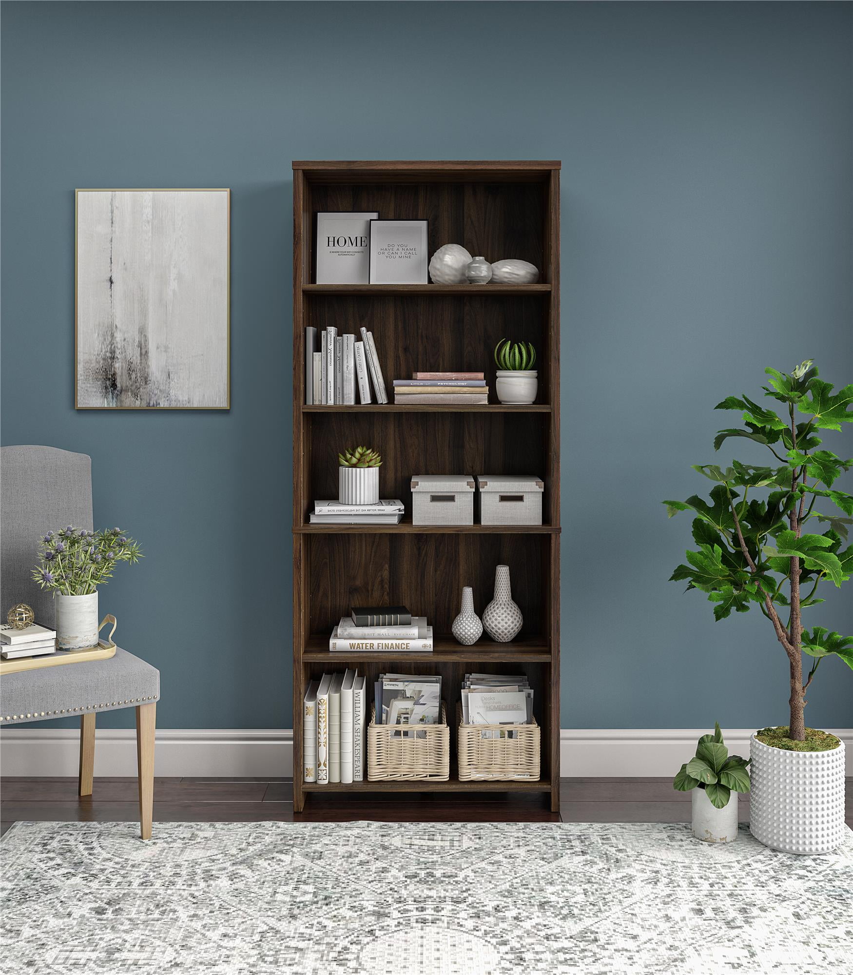  Five Shelf Bookcase for Small Space