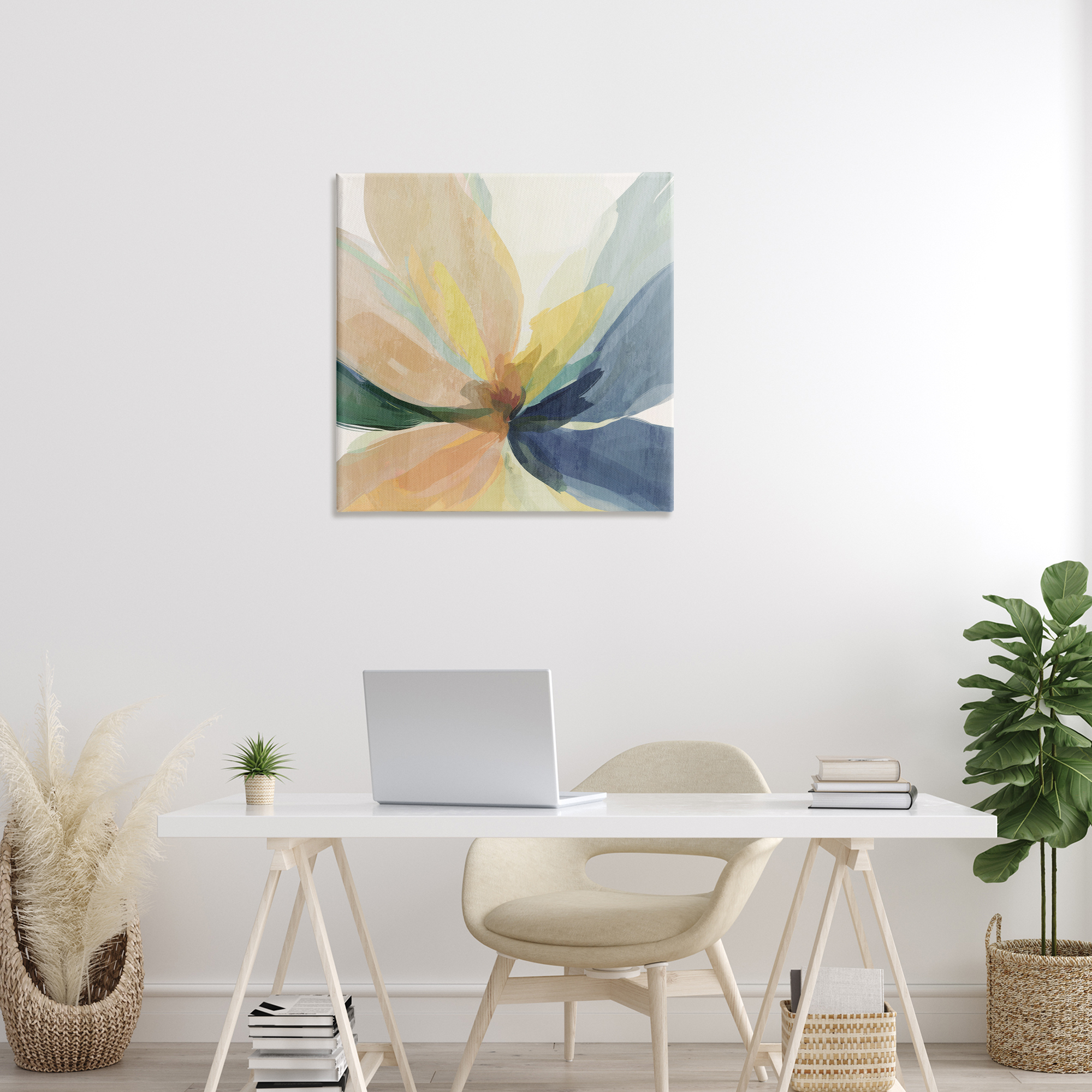 Flared Abstract Neutral Petals Canvas Wall Art, design by Irena Orlov
