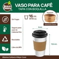 thumbnail image 2 of Berry Green 100 Vasos para Café Resistentes con Tapa y Manga Protectora, Perfecta Para Café, Té y todo Tipo de Bebidas Calientes, sin Derrames, Biodegradables (16 Onzas), 2 of 7