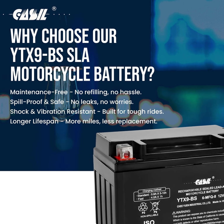「RT-0374869121」 YTX9-BS Motorcycle Battery for KAWASAKI ZX636-B, C Ninja ZX-6R