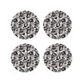 thumbnail image 1 of Easygdp sous-Verres en Cuir Ou Fleurs de Lys Ensemble de 4 sous-Verres, Antidérapants, Résistants à la Chaleur pour Maison, Bureau, Cuisine (Rond, Carré, Octogone, Hexagone) - Forme Ronde, 1 of 6