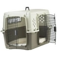 thumbnail image 5 of Miller Manufacturing Company Portable Plastic Hard Sided Pet Travel Crate Carrier Kennel w/ Double Doors For Dogs, Rabbits, & Animals, Beige & Taupe, 5 of 6