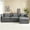 Gray, variant on 112.6" Modern Sofa Modular Sofa Couch Upholstered Corduroy L-Shape Sectional Sofa with Side Storage Pockets for Living Room