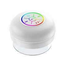 Waterproof Bluetooth Speaker LED Colorful Luminous Small Speaker Large Suction Cup for Bathroom & Outdoor Use White
