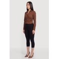 thumbnail image 3 of Women's Poplin Ruched Side Button Front Shirt, 3 of 4