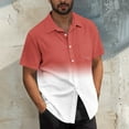 thumbnail image 2 of YLSDY Fashion Mens Hawaiian Short Sleeve Gradient Shirts Summer Casual Button Down Shirt Fashion Tropical Vacation Lapel Shirts Red XXXXXL, 2 of 6