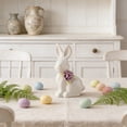 thumbnail image 4 of Wooowa Easter Adorable Ceramic Figurine Bunny Themed Craft Living Room Home Decor Easter Holiday Gift Souvenir Accent, 4 of 6